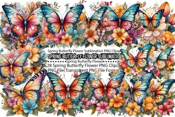 Download Spring Butterfly Flower Sublimation - Spring Collection
