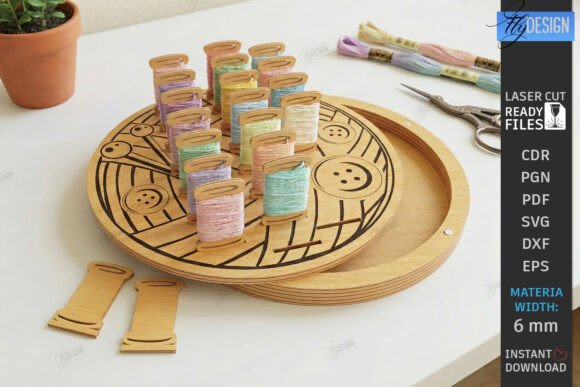 Download Embroidery Floss Organizer Laser Cut - Embroidery Collection