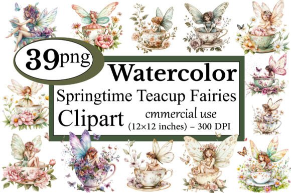 Download Springtime Teacup Fairies Clipart - Spring Collection