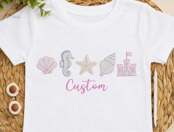 Download Personalized Beach Embroidery Design - Embroidery Collection